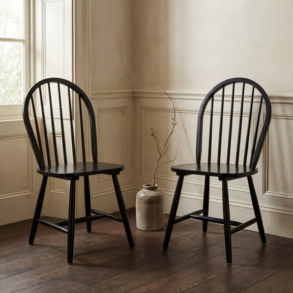 SAFAVIEH Camden Spindle Back Dining Chair, Black, Set of 2