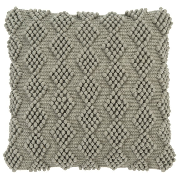 SAFAVIEH Camie Chevron Beaded Accent Pillow, 20" x 20", Light Grey