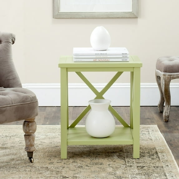 SAFAVIEH Candence Cross Back End Table Avocado Green