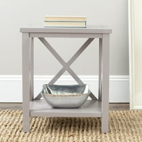 SAFAVIEH Candence Nautical Cross Back End Table, Quartz Grey