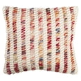 thumbnail image 1 of SAFAVIEH Candy Cane Looped Striped Pillow, 20" x 20", Candy Red, 1 of 4