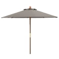thumbnail image 1 of SAFAVIEH Cannes 11' Wooden Pulley Market Umbrella, Grey, 1 of 6