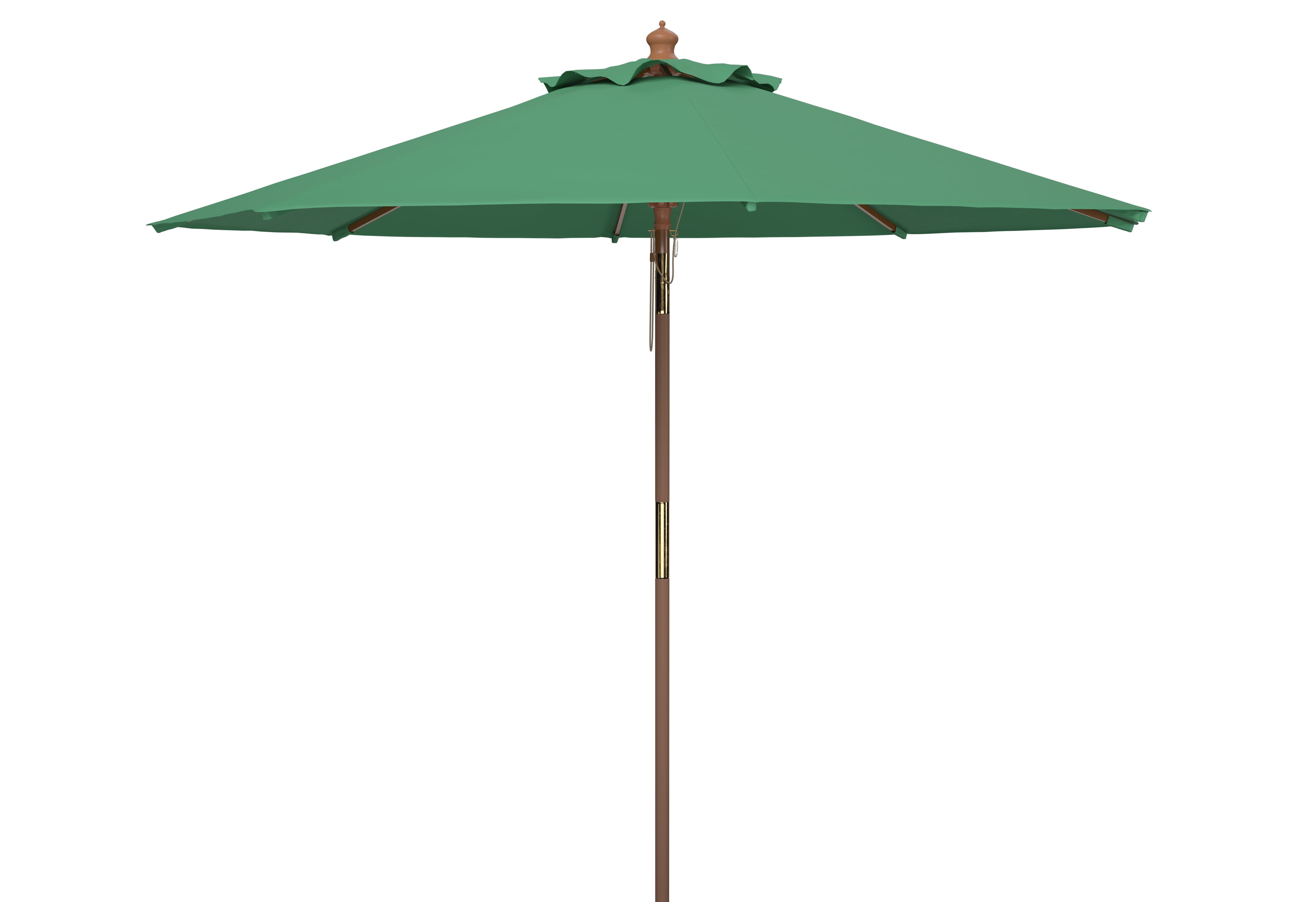 SAFAVIEH Cannes 9' Market Push Wooden Patio Umbrella, Hunter Green