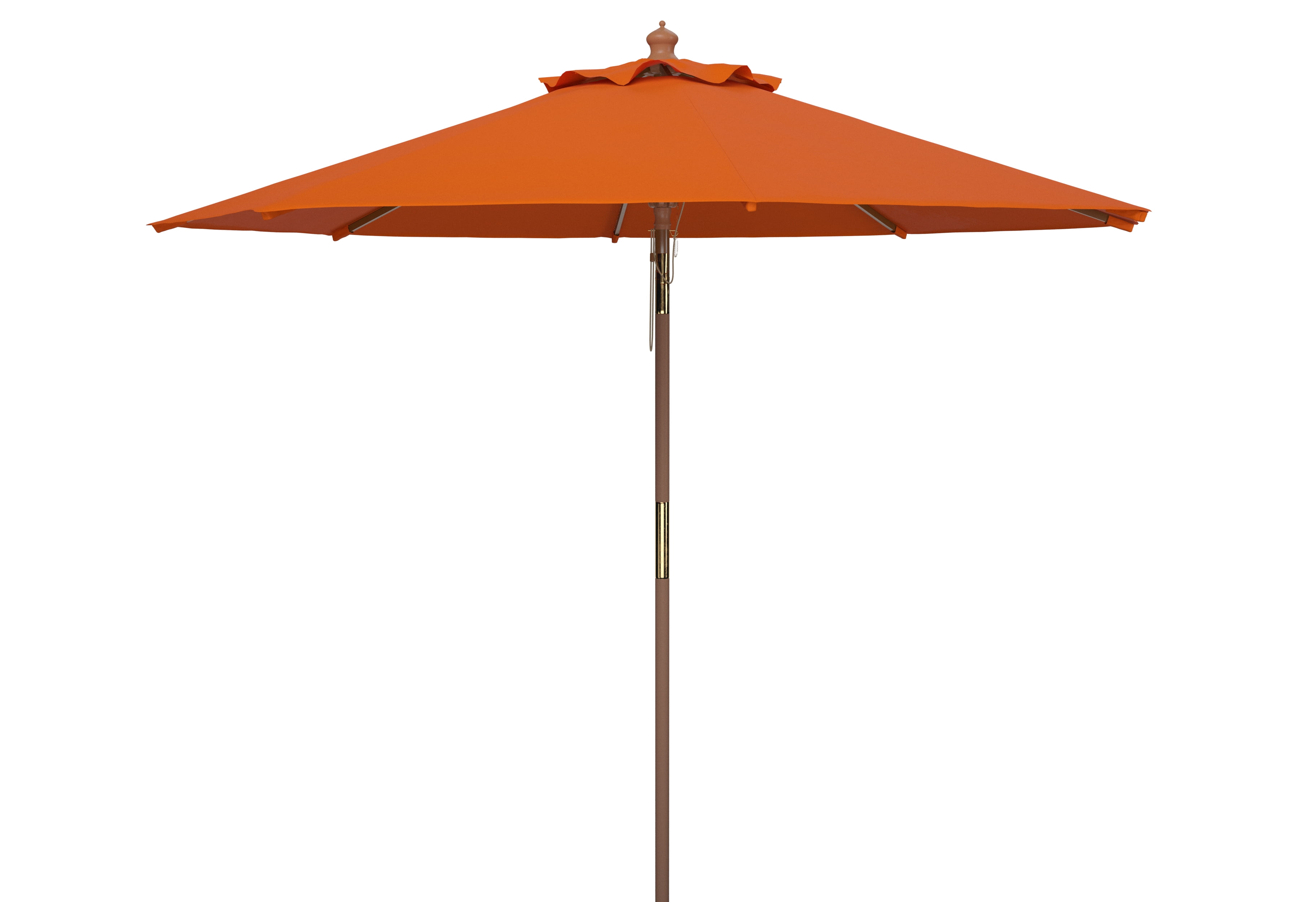 SAFAVIEH Cannes 9' Market Push Wooden Patio Umbrella, Orange