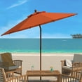 thumbnail image 1 of SAFAVIEH Cannes 9' Market Push Wooden Patio Umbrella, Orange, 1 of 5