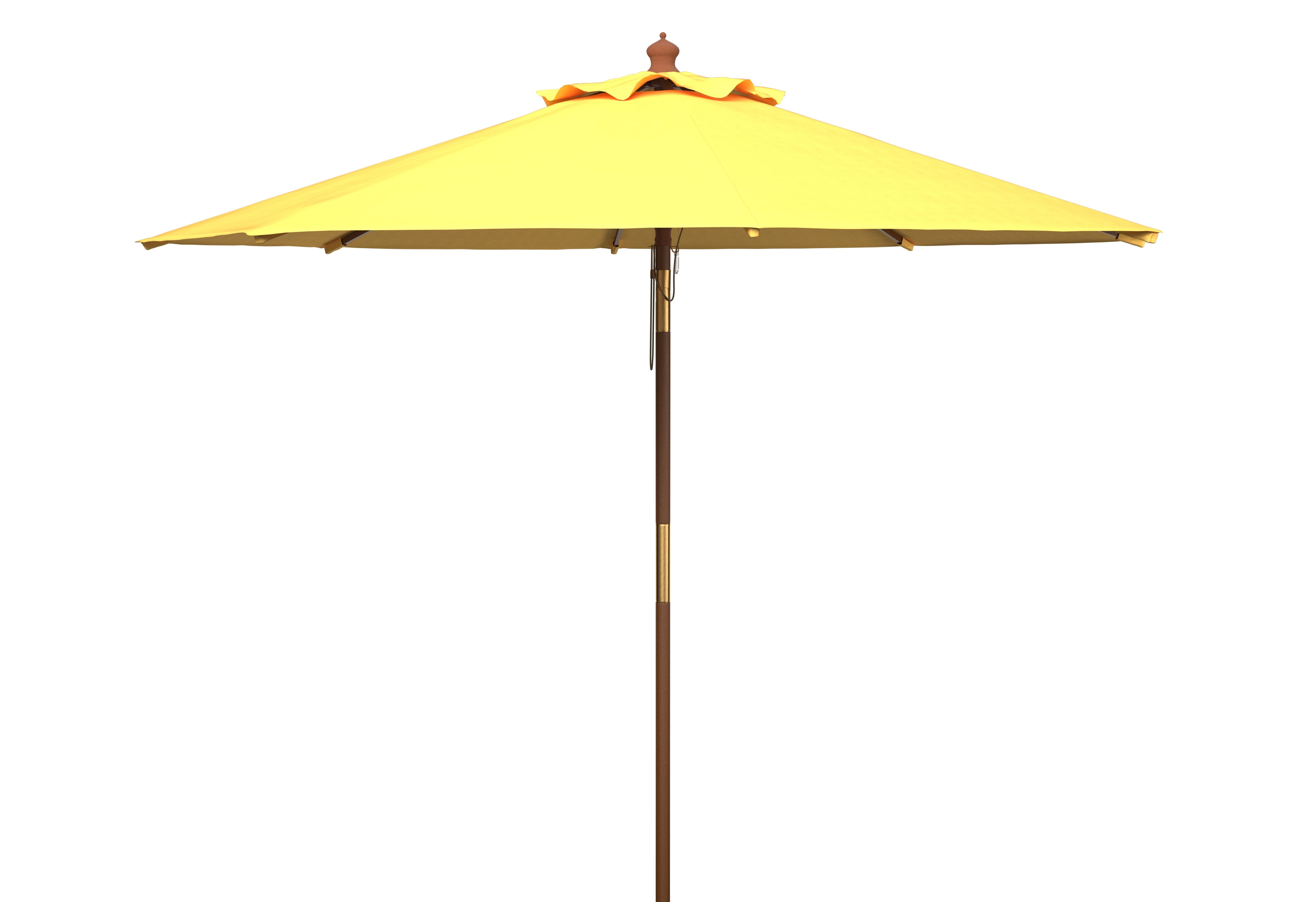 SAFAVIEH Cannes 9' Market Push Wooden Patio Umbrella, Yellow - Walmart.com