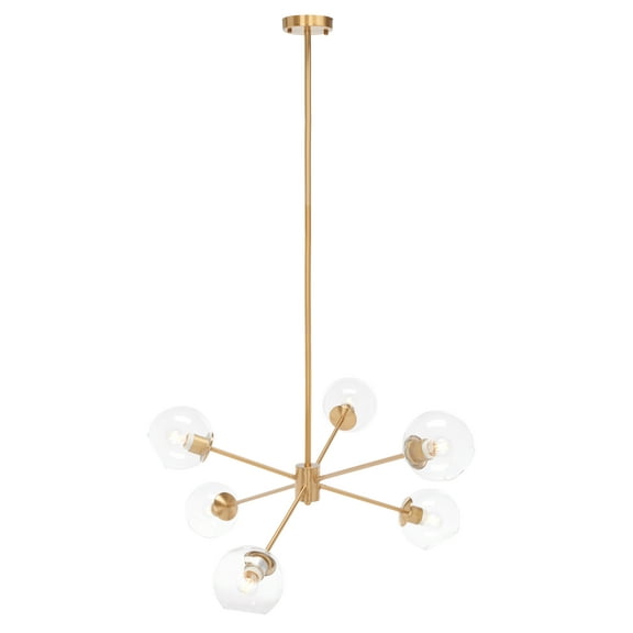 SAFAVIEH Cantori 6-Light Glam Gold Steel Chandelier