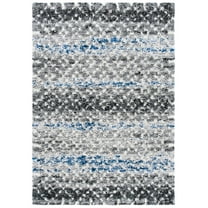 SAFAVIEH Canyon Grosvenor Distressed Shag Area Rug, Grey/Ivory, 5'3" x 7'7"