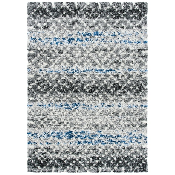 SAFAVIEH Canyon Grosvenor Distressed Shag Area Rug, Grey/Ivory, 5'3" x 7'7"