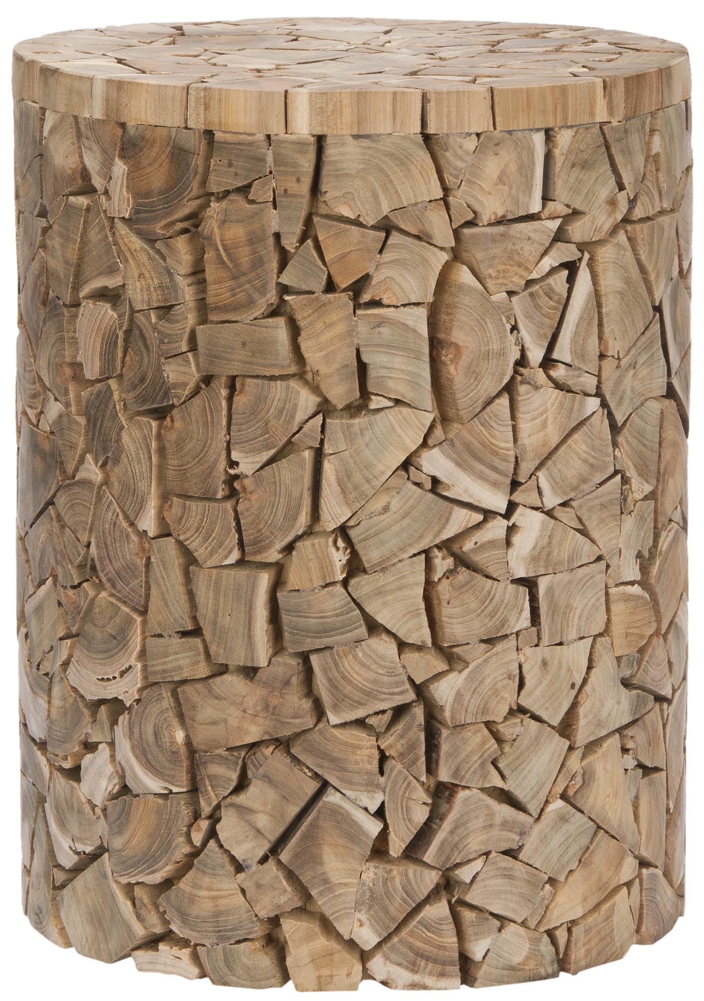 SAFAVIEH Canyon Nautical Bohemian Teak Oak Round Stool/Table