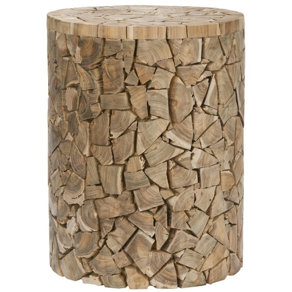 SAFAVIEH Canyon Nautical Bohemian Teak Oak Round Stool/Table