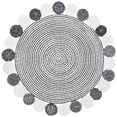 thumbnail image 1 of SAFAVIEH Cape Cod Adams Abstract Dots Polyester Area Rug, Charcoal/Ivory, 4' x 4' Round, 1 of 7