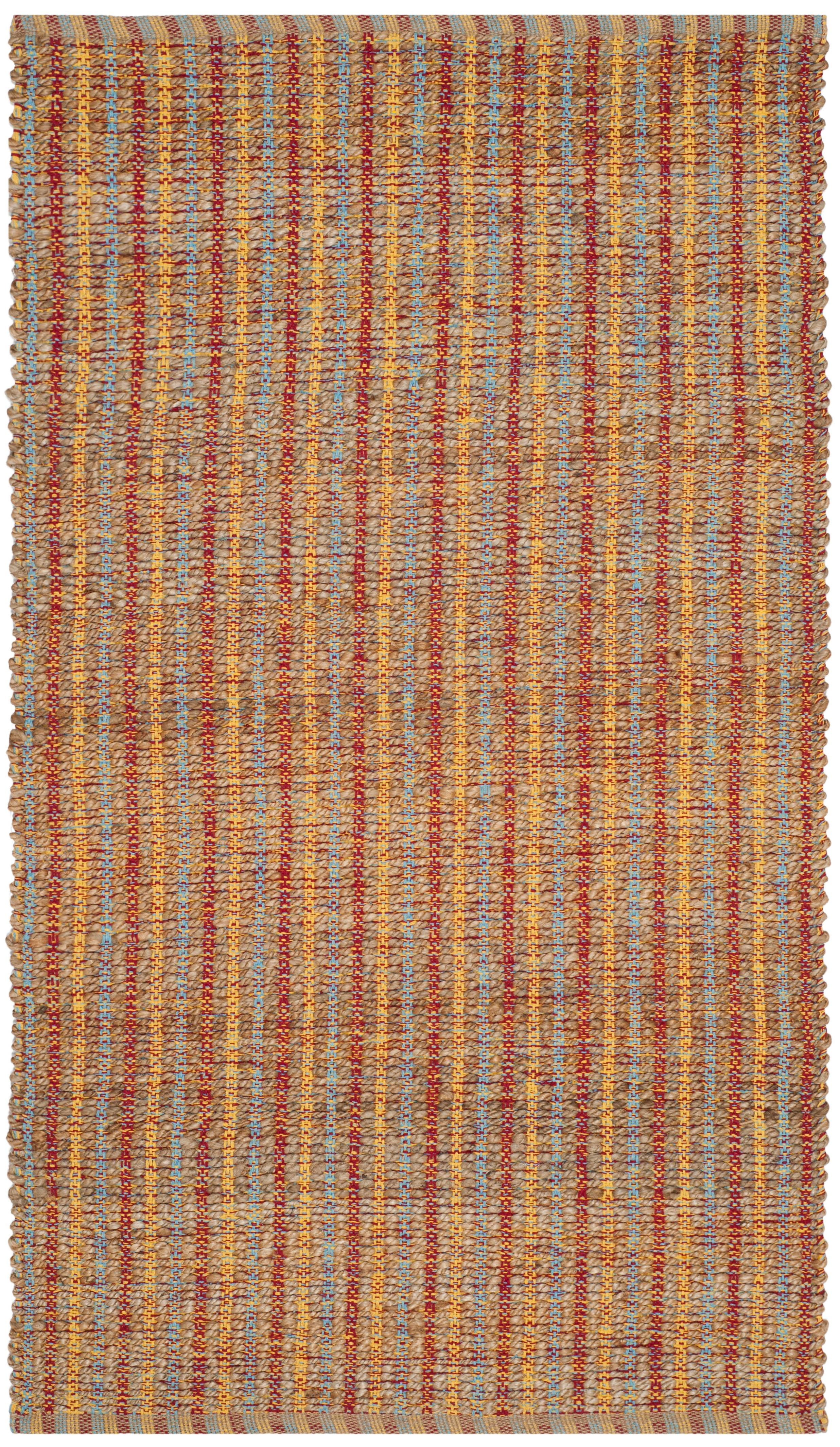 Cape Cod Beige and Rust Handmade Cotton Area Rug, 3' x 5'