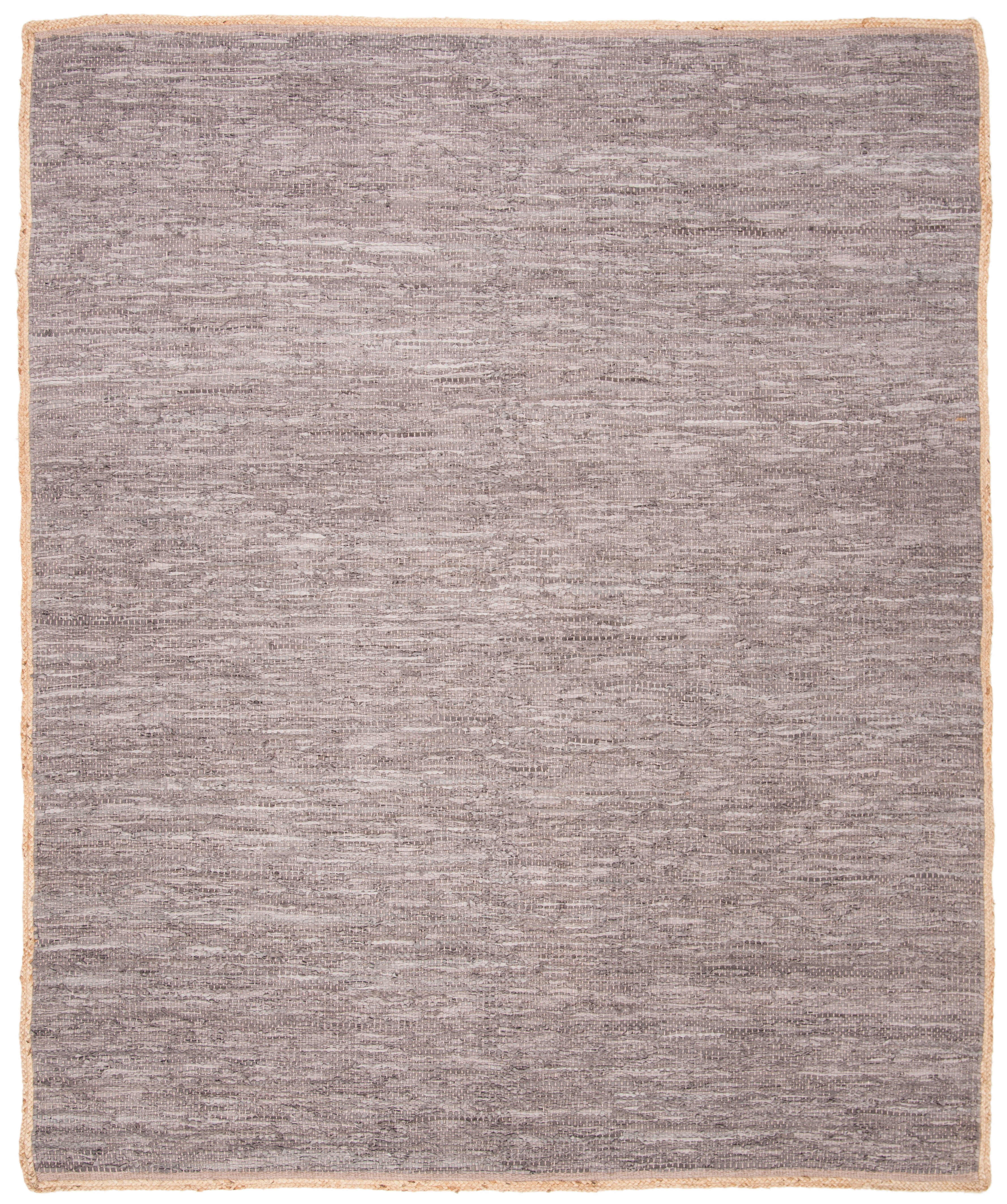 Cape Cod Light Grey and Natural Wool Cotton Area Rug 4' x 6'