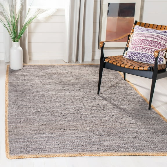 SAFAVIEH Cape Cod Ainsley Texture/Embroidery Area Rug, Light Gray/Natural, 6' x 9'