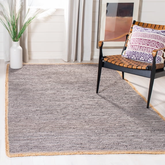 SAFAVIEH Cape Cod Ainsley Texture/Embroidery Area Rug, Light Gray/Natural, 8' x 10'