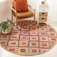 thumbnail image 1 of SAFAVIEH Cape Cod Alayna Geometric Area Rug, Natural/Red, 6' x 6' Round, 1 of 8