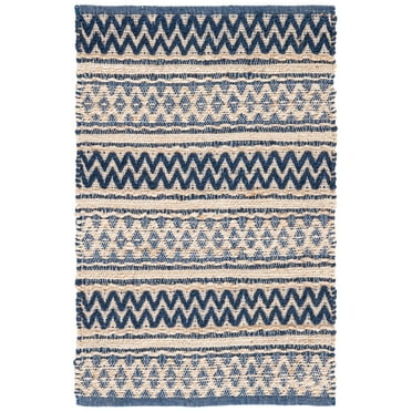 SAFAVIEH Cape Cod Aldous Braided Striped Jute Area Rug, 8' x 10' Oval, Natural
