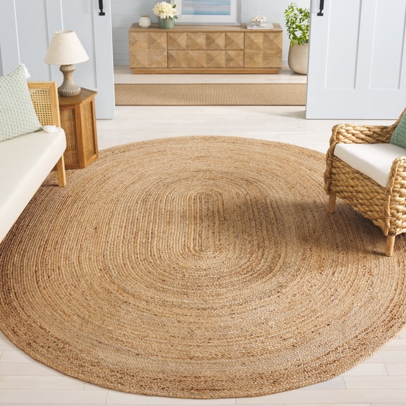 SAFAVIEH Cape Cod Aldous Geometric Area Rug, Natural, 8' x 10' Oval