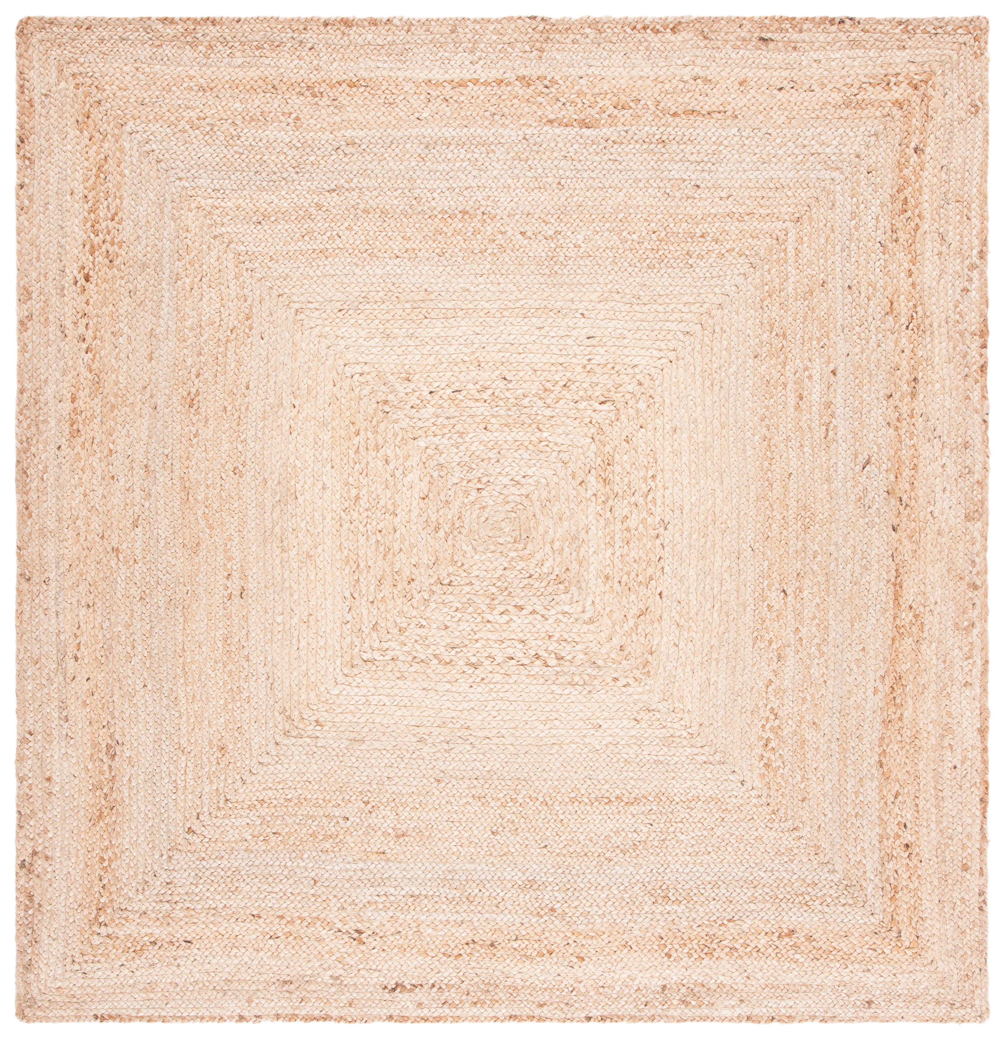Handwoven Coastal Charm 60'' Natural Jute Square Area Rug