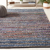 SAFAVIEH Cape Cod Alyssa Geometric Area Rug, Natural/Blue, 5' x 8'