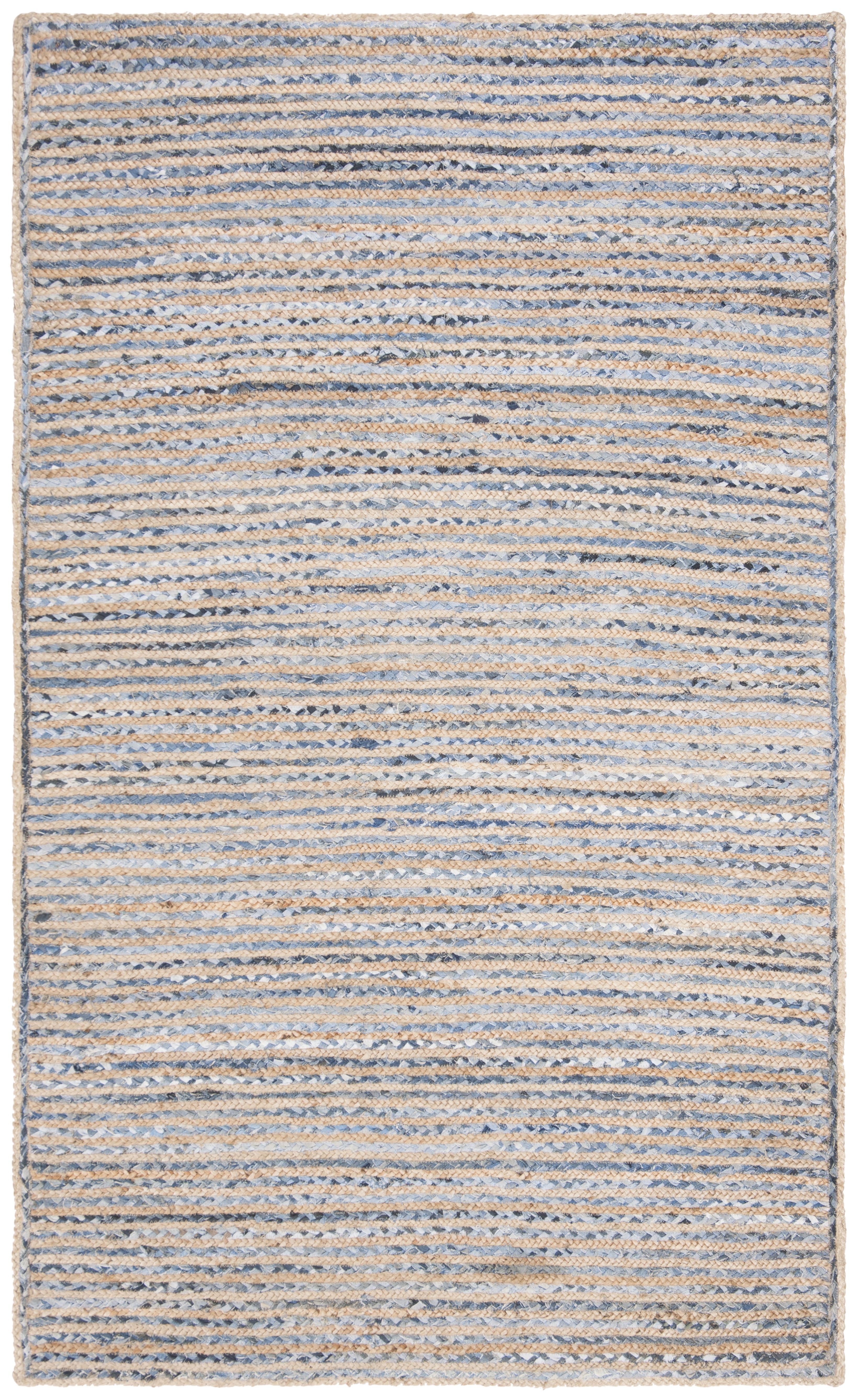 Coastal Charm Blue and Natural Handwoven Jute 8' x 10' Rug