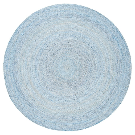 SAFAVIEH Cape Cod Audra Solid Polyester Area Rug, Blue, 5' x 5' Round