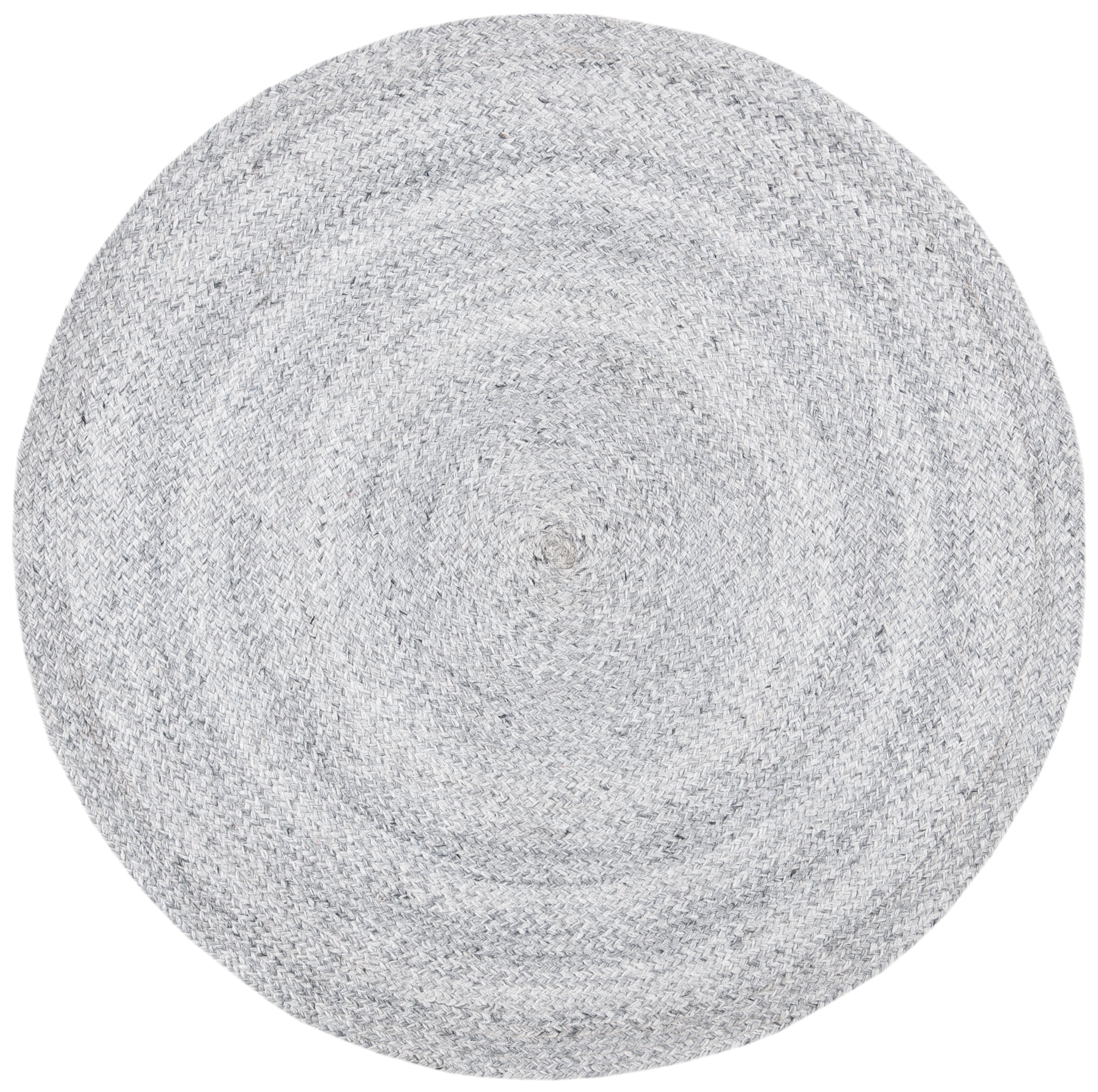 SAFAVIEH Cape Cod Audra Solid Polyester Area Rug, Grey, 3' x 3' Round