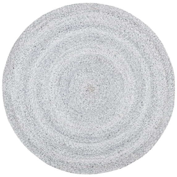 SAFAVIEH Cape Cod Audra Solid Polyester Area Rug, Grey, 3' x 3' Round