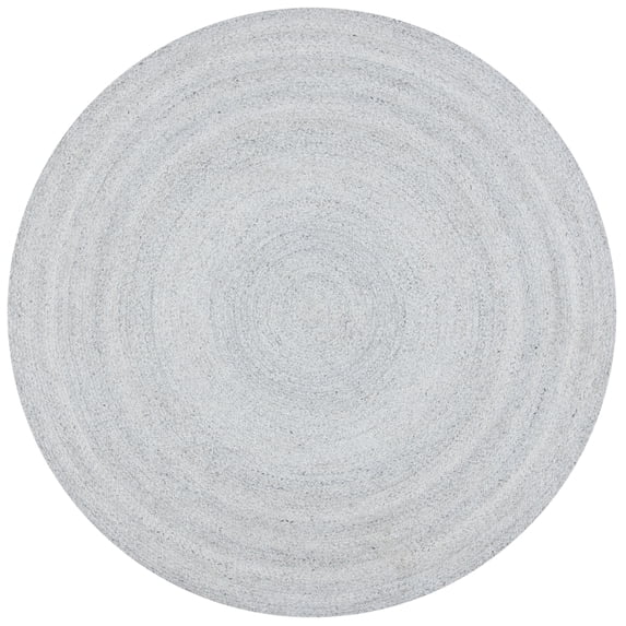 SAFAVIEH Cape Cod Audra Solid Polyester Area Rug, Grey, 7' x 7' Round