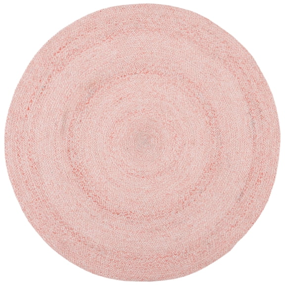 SAFAVIEH Cape Cod Audra Solid Polyester Area Rug, Pink, 4' x 4' Round