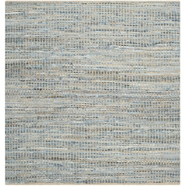 SAFAVIEH Cape Cod Beuregard Geometric Area Rug, Natural/Blue, 9' x 9' Square
