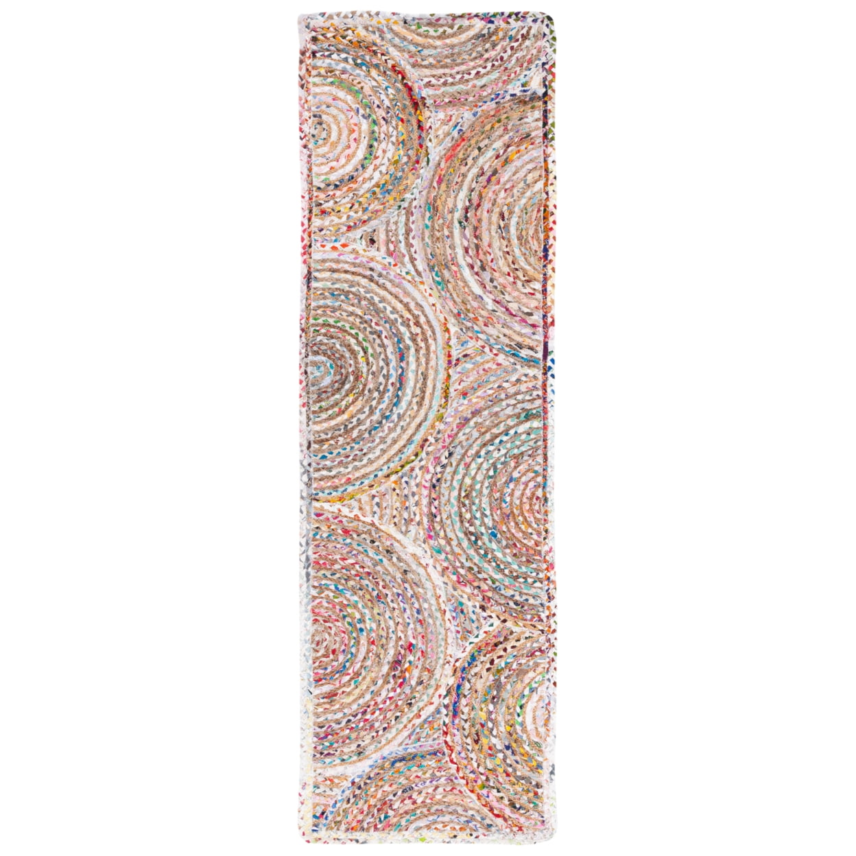 Handwoven Beige and Multicolor Jute Area Rug