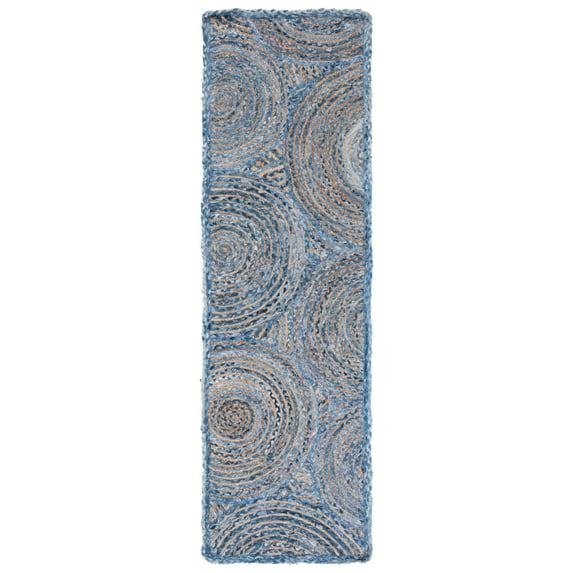 SAFAVIEH Cape Cod Bora Geometric Area Rug, Blue/Natural, 6' x 9'