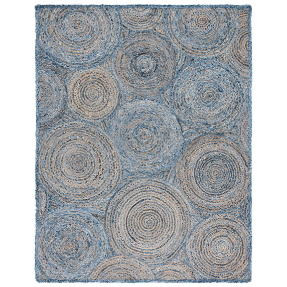 SAFAVIEH Cape Cod Bora Geometric Area Rug, Blue/Natural, 8' x 10'