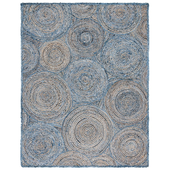 SAFAVIEH Cape Cod Bora Geometric Area Rug, Blue/Natural, 9' x 12'