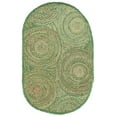 thumbnail image 1 of SAFAVIEH Cape Cod Bora Geometric Area Rug, Green/Natural, 4' x 6' Oval, 1 of 11
