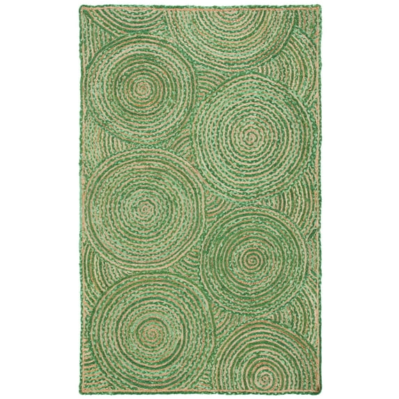 SAFAVIEH Cape Cod Bora Geometric Area Rug, Green/Natural, 5' x 8'