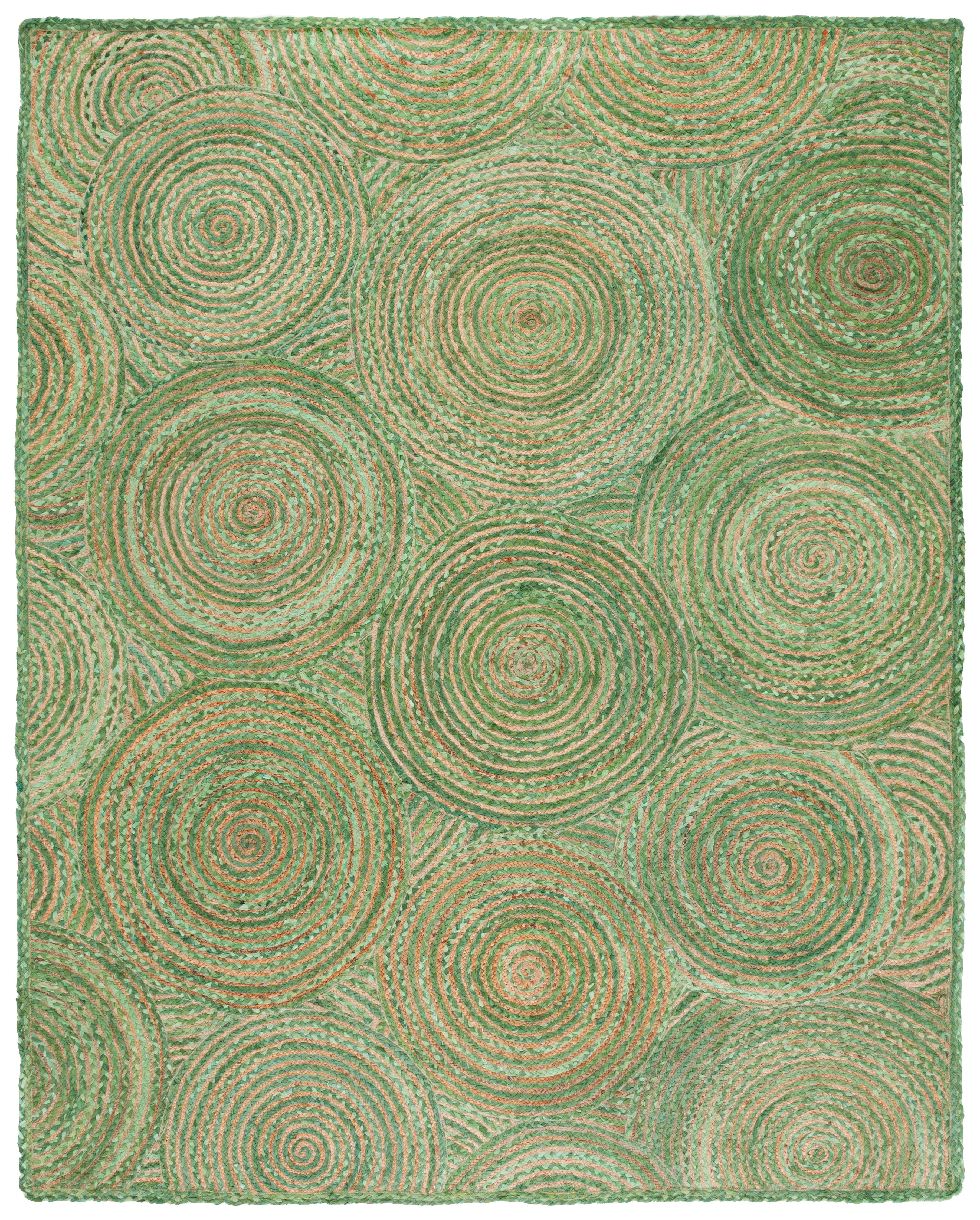 SAFAVIEH Cape Cod Bora Geometric Area Rug, Green/Natural, 9' x 12'
