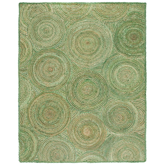 SAFAVIEH Cape Cod Bora Geometric Area Rug, Green/Natural, 9' x 12'