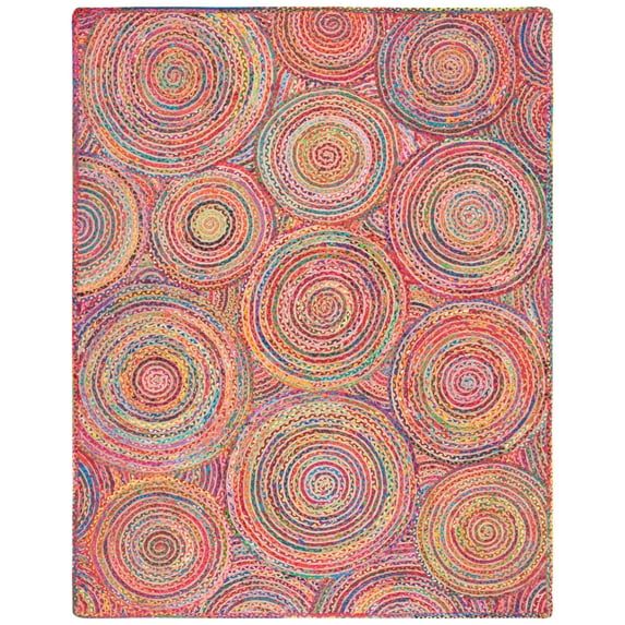 SAFAVIEH Cape Cod Bora Geometric Area Rug, Red/Multi, 10' x 14'