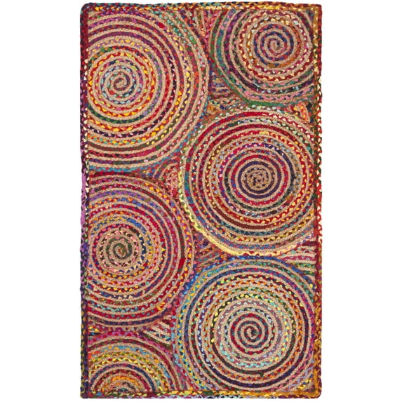 SAFAVIEH Cape Cod Bora Geometric Area Rug, Red/Multi, 3' x 5'