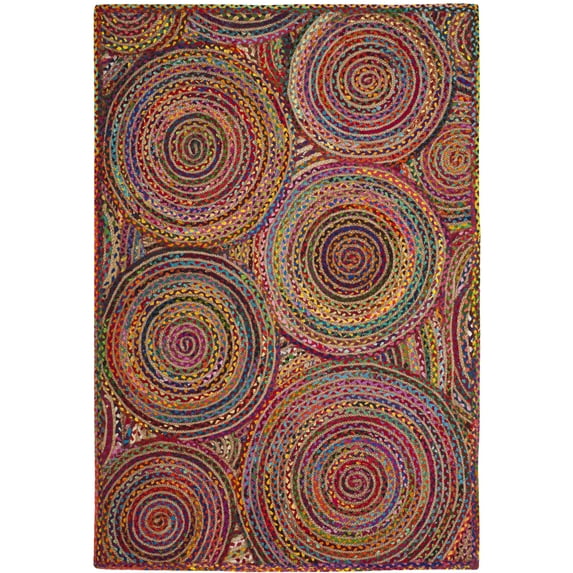 SAFAVIEH Cape Cod Bora Geometric Area Rug, Red/Multi, 5' x 8'