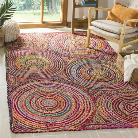 SAFAVIEH Cape Cod Bora Geometric Area Rug, Red/Multi, 6' x 9'