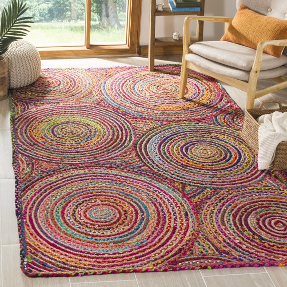 SAFAVIEH Cape Cod Bora Geometric Area Rug, Red/Multi, 6' x 9'