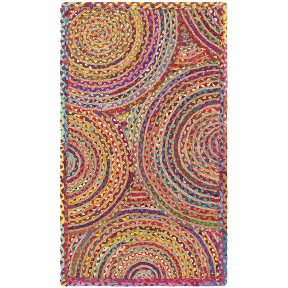 SAFAVIEH Cape Cod Bora Geometric Area Rug, Red/Multi, 2'3" x 4'
