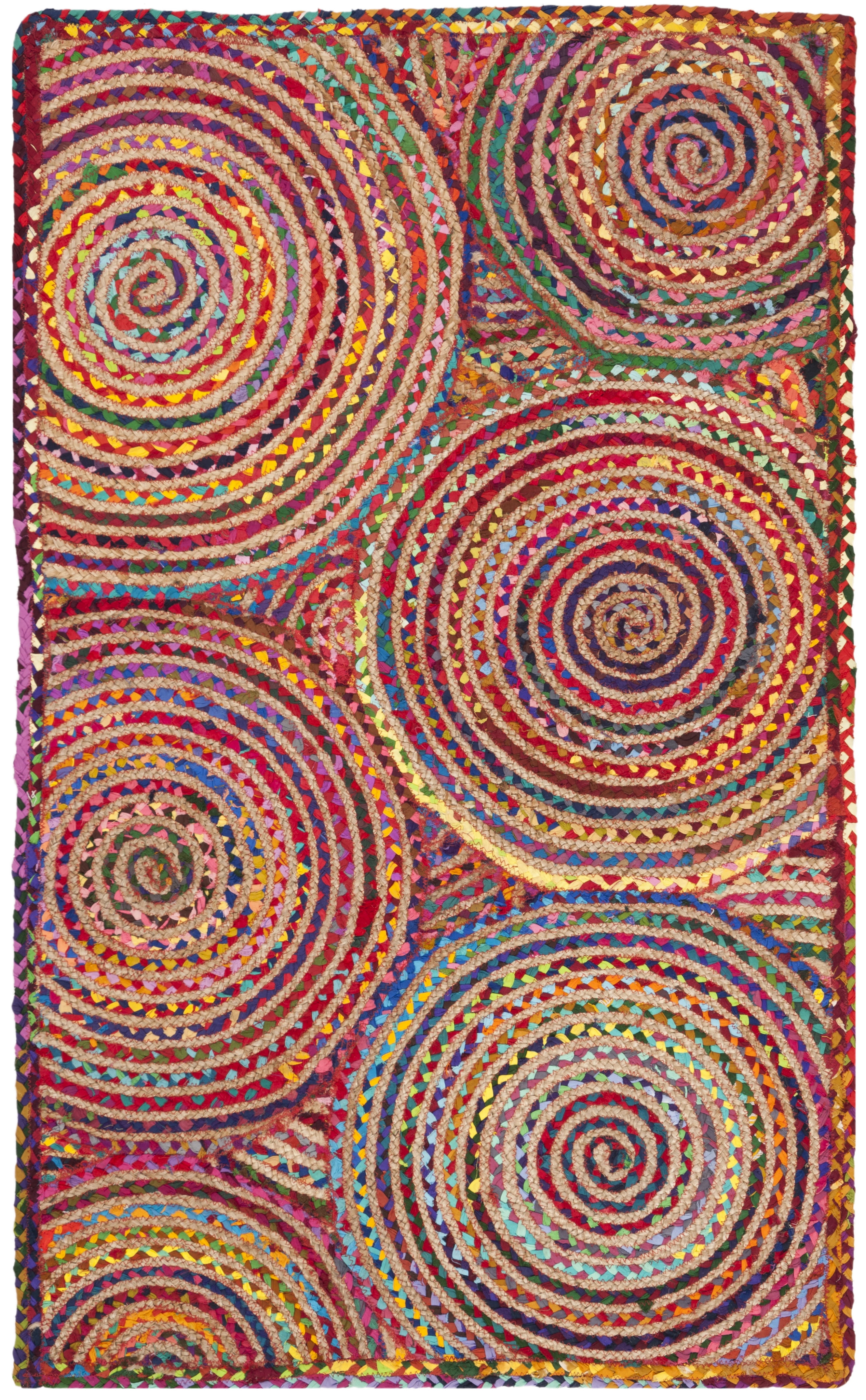 Cape Cod Red Multicolor Handwoven Wool Cotton Area Rug 3' x 5'