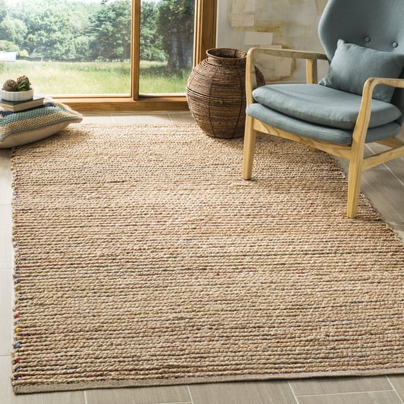 SAFAVIEH Cape Cod Braganza Striped Area Rug, Natural/Multi, 6' x 9'