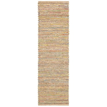 SAFAVIEH Cape Cod Braganza Striped Runner Rug, Natural/Multi, 2'3" x 8'