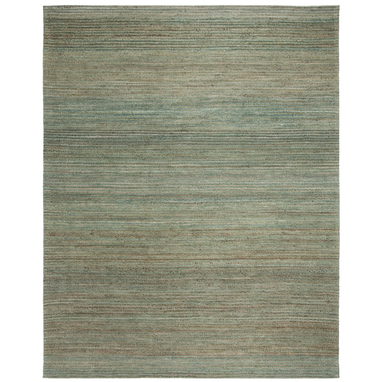 Sage and Natural Handwoven Cotton 5' x 8' Flat Woven Rug